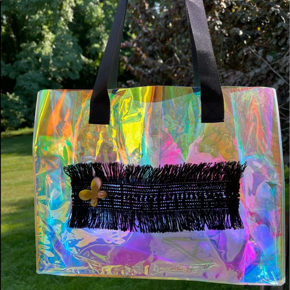 Swimming pool Handmade led tote bag, summer bag , bag - Picture 5 of 14